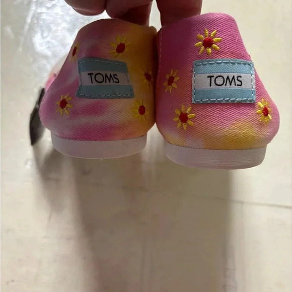 Toms Pink and Yellow Floral Flats - Picture 4 of 6
